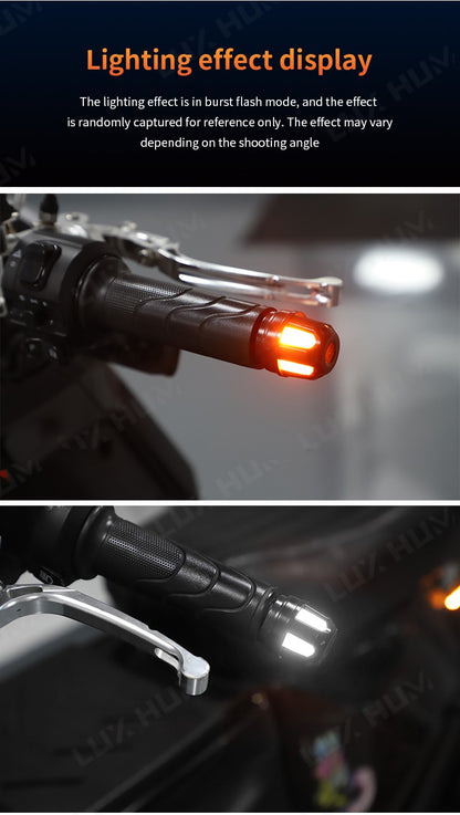 Luz estroboscópica de guidão de motocicleta, luz indicadora de LED de alto brilho, luz de seta para scooter 12V, lâmpada de advertência lateral à prova d'água