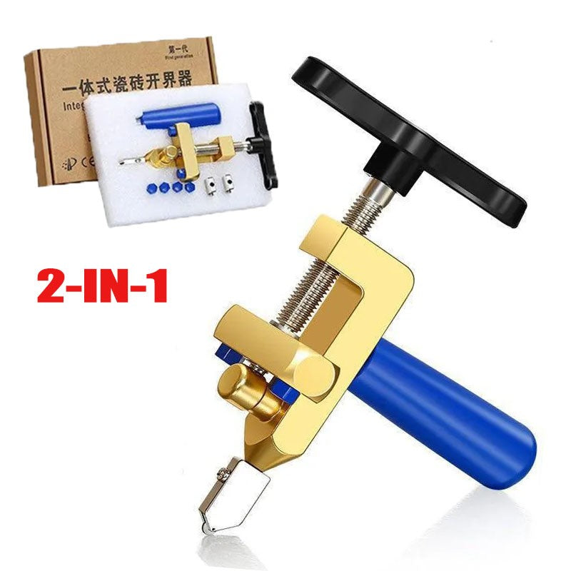 Cortador De Cerâmica E Vidro 2 Em 1 Ferramenta Manual De Construção Portátil Conjunto De Cortador De Vidro Diamantado Para Corte De Azulejos Profissional