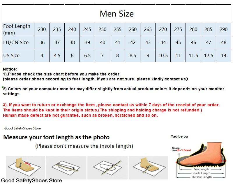 Steel Toe Shoes Men Work Safety Boots Sneakers Male Constrcution Puncture-Proof Work Safety Shoes  Man Security Boots Work Shoes