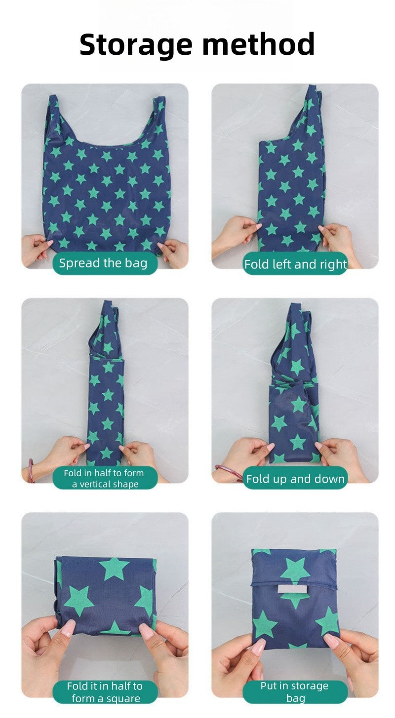 Reusable Foldable Supermarket Shop Large Folding Shopping Bag Easy to Carry Eco-friendly Big Capacity Eco Storage Handbag