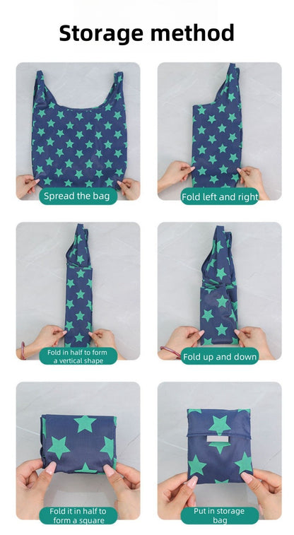 Reusable Foldable Supermarket Shop Large Folding Shopping Bag Easy to Carry Eco-friendly Big Capacity Eco Storage Handbag