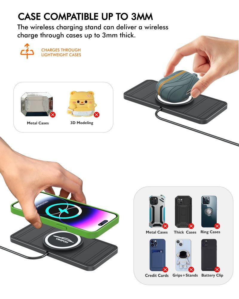 120W Wireless Charger Car Silicone Pad Stand For iPhone 14 13 12 Xiaomi Samsung Huawei Mobile Phone Fast Car Wireless Charging
