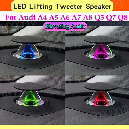 Elevador Tweeter para alto-falante com luz ambiente para Audi A6 C7 C8 A7 A4 A5 B8 B9 Q5 2017-2024 corneta de painel central Lâmpada profissional
