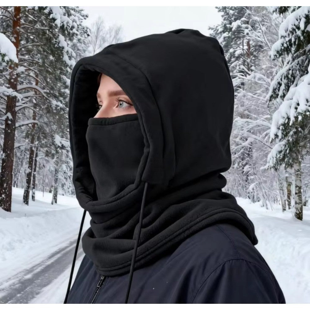 3PCS Unisex Winter Balaclava Knit Hood Windproof Drawstring Motorcycle Riding Warm Cap Headgear for Cold Weather