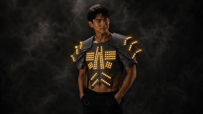 Cyber LED Glow Armor Cape – Illuminated Cosplay & Club Wear