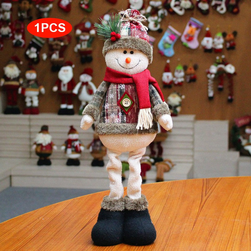 Christmas Dolls Tree Decor Standing Santa, Snowman and Reindeer Figurines  for Home Decor Birthday Gifts Merry Christmas