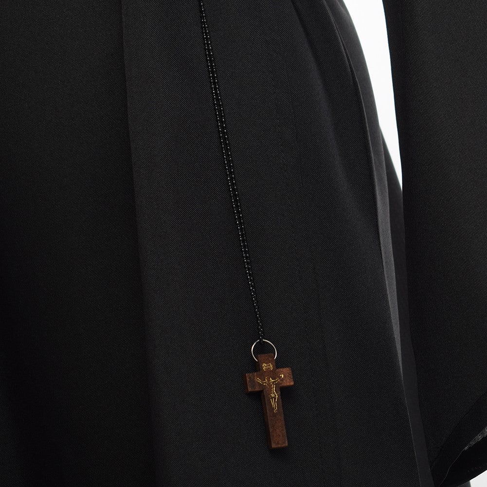 Nun Dress Halloween Costume for Women Scary Cosplay Mary Priest Dresses