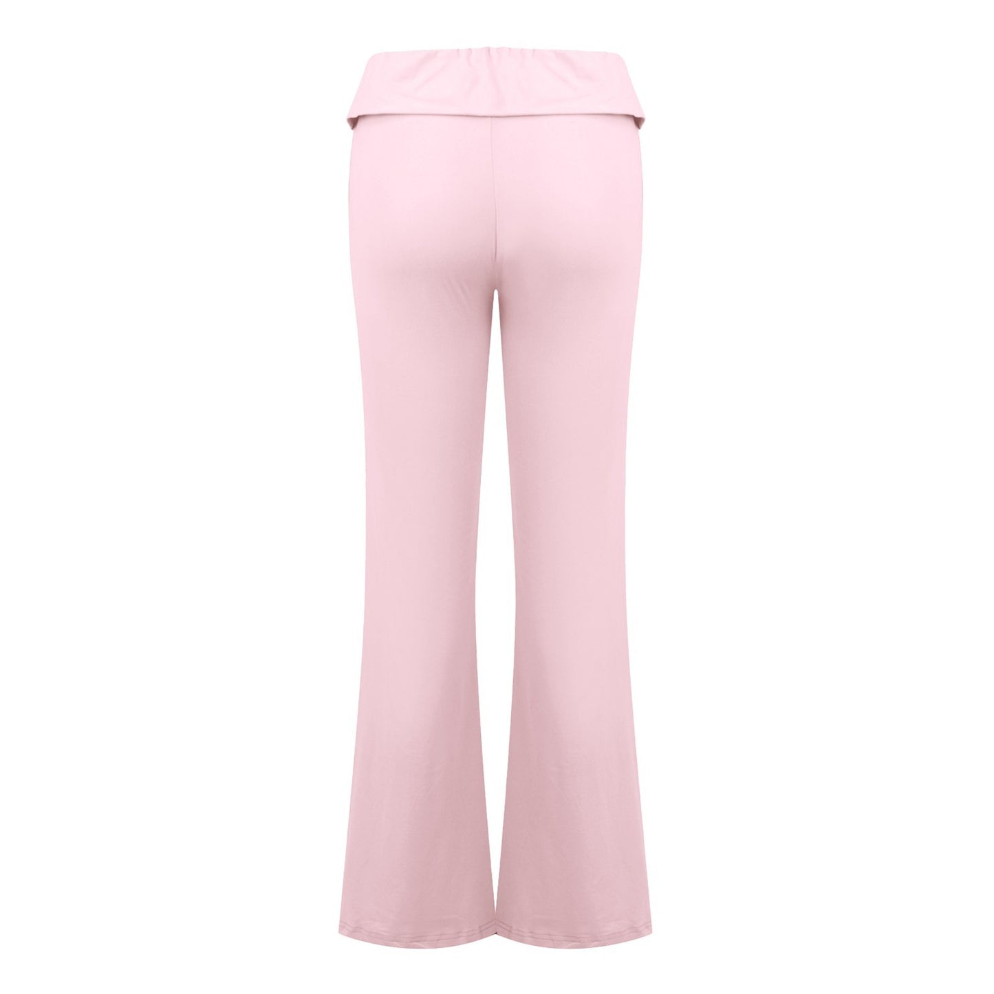 Women'S Fashion Solid Color Slim Fit Slim Reverse Waist Low Waist Elastic Waist Flare Pants Pantalones De Mujer Cintura Alta