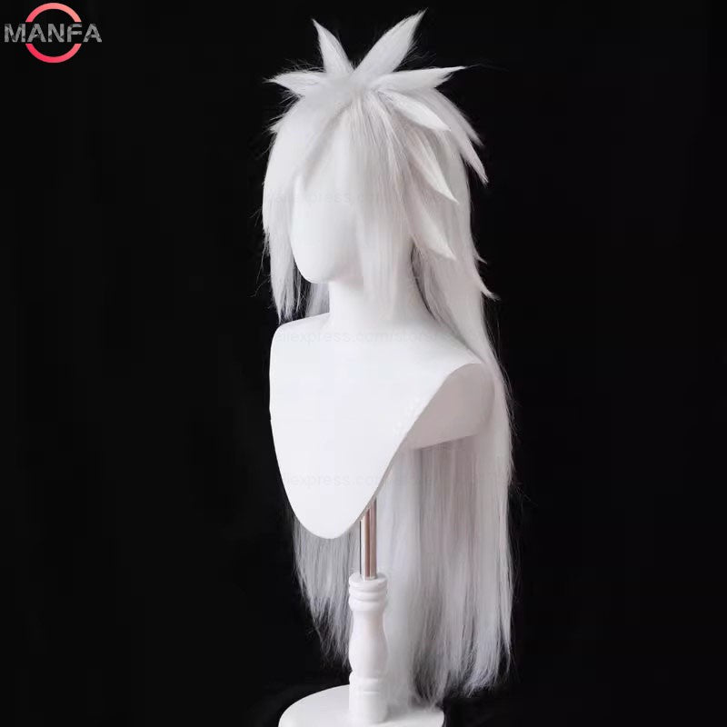 Perucas de Cosplay Uchiha Madara Longas Resistentes ao Calor Cabelo Sintético Perucas de Anime de Jogo + Touca de Peruca