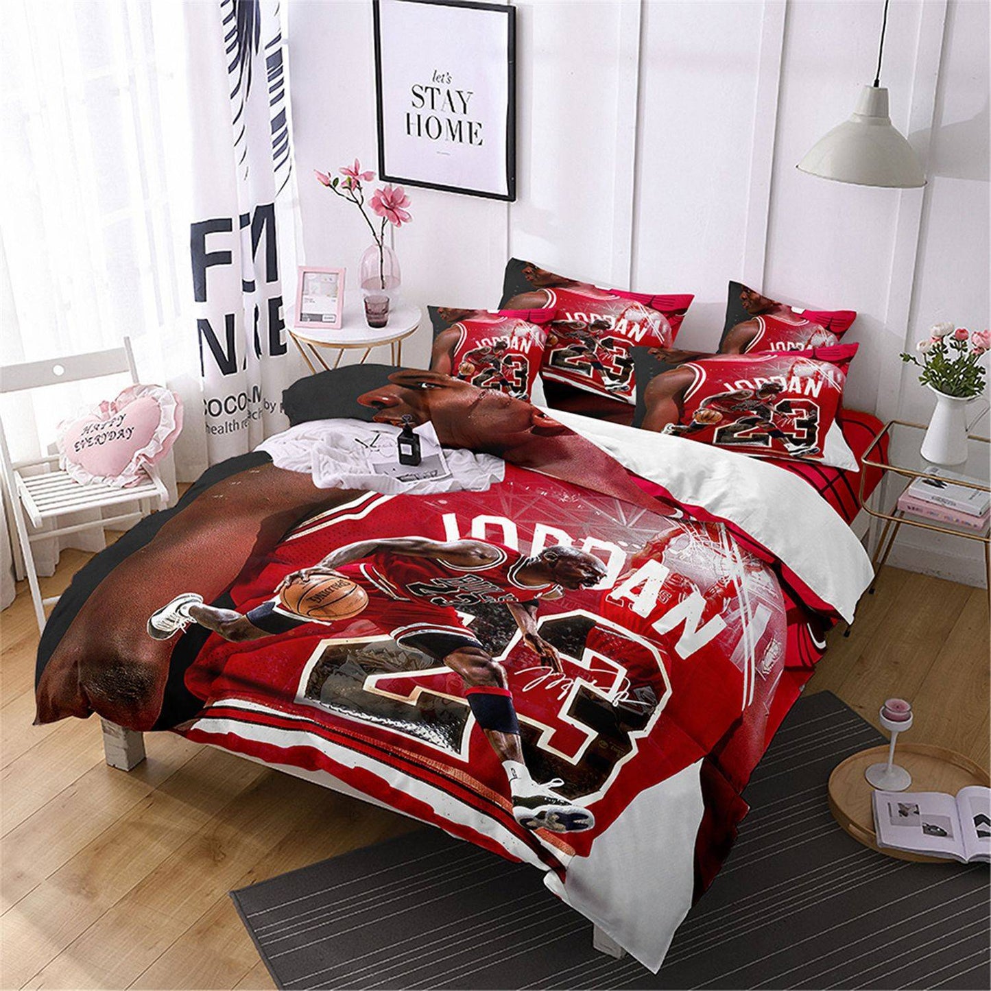 2025 Fashion Basketball Star Jor.dan Bedding Sets Pillowcase 2/3pcs Duvet Cover Set Quilt Cover for Young Boys Bedroom