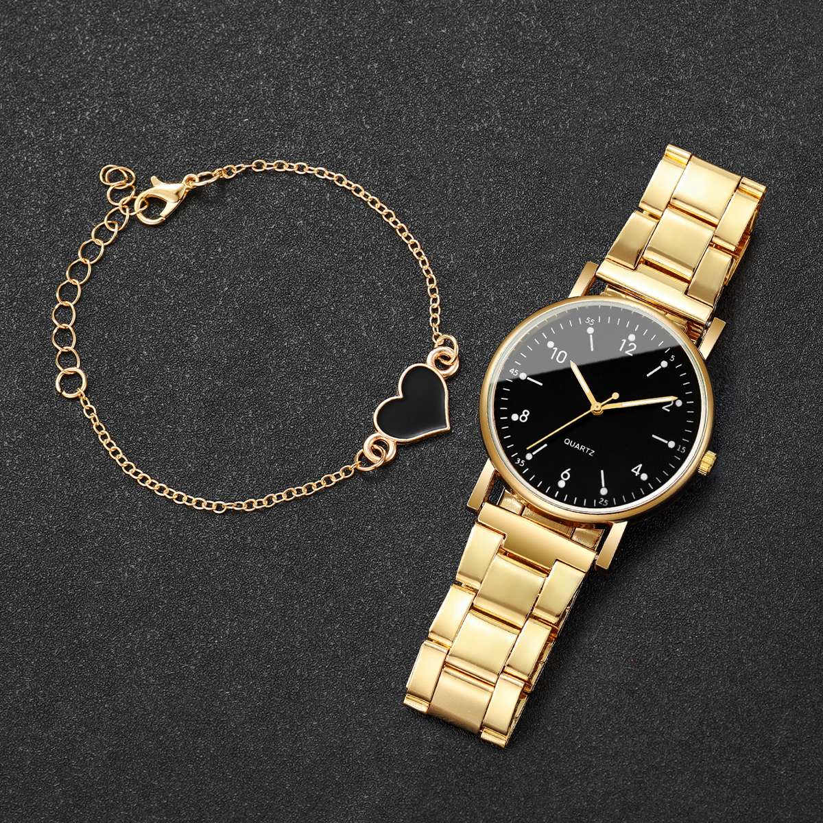 2/4PCS Fashion Arabic Dial Women Watches Simple Quaretz Wristwatch with Bracelets Set Reloj Mujer?Without Box?