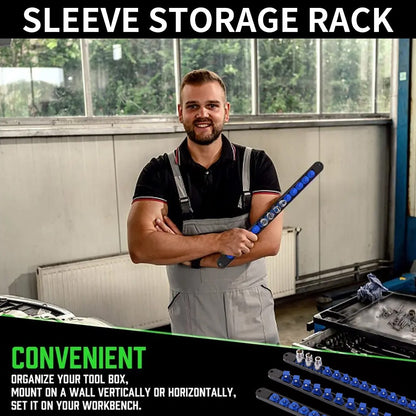 Organizador de Soquetes Giratório 360° 1/4 3/8 1/2 Trilho de Clipe de Soquete de Qualidade Premium Suporte Deslizante para Soquetes Trilho de Manga Rack de Ferramentas 1 peça