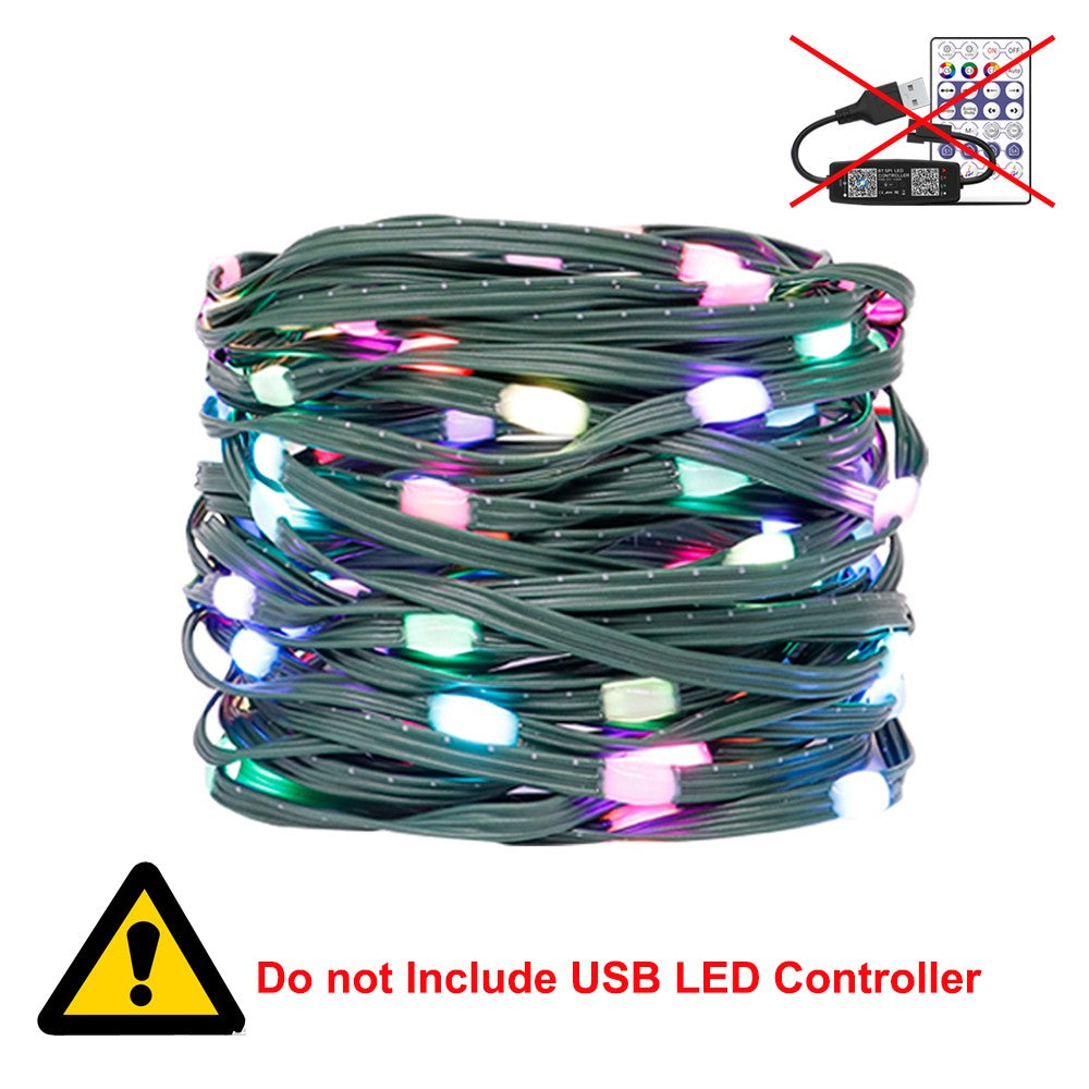 WS2812B LED String 5M 10M 20M RGBIC Dream Color Party Christmas Lights Individually Addressable String Lights Waterproof DC5V