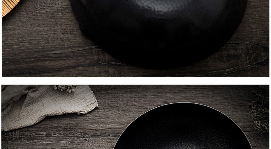 Panela Wok de Ferro Puro Konco, Panela de Ferro Fundido Antiaderente, Uso Geral para Fogão a Gás e Indução 32cm