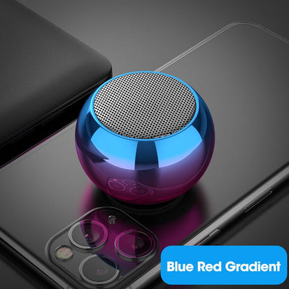 Caixa de som Bluetooth sem fio portátil pequena de metal com subwoofer estéreo e som surround, mini caixa de som Bluetooth externa