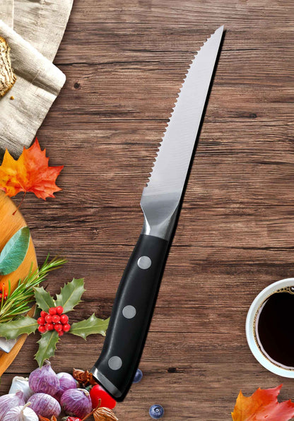 1/2/4/6 Pcs Stainless Steel Household Serrated Steak Knife For Dinner Serrated Table Steak Knife ABS Handle Steak Knife Sets