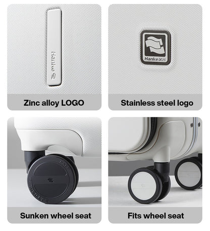 Hanke New Design Luggage Business Travel Suitcase Carry On Boarding Cabin Trolley Case PC Material Rolling Spinner Wheels