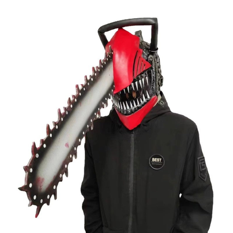 Chainsaw Head Cover Terrifying Latex Mask Halloween Electric Saw Masks Electric Motor Saw Cosplay Costume Props Monsters Cos