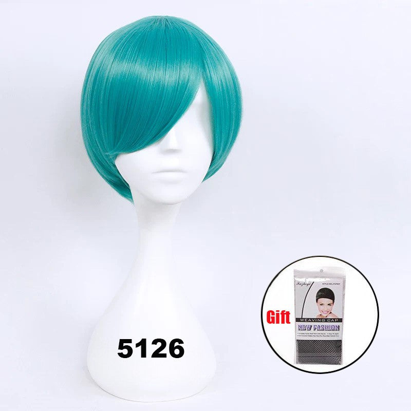 Peruca curta sintética Snoya 30cm roxo azul vermelho amarelo fibra de alta temperatura Peruca para festa a fantasia Cosplay 23 cores