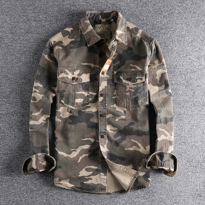 [24hour Fast Shipping] Men Camouflage Cargo Shirts High Quality Durable Outdoor Hiking Sport Daily American Style Casual Camicia