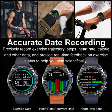 2025 Novo GPS Smartwatch Mapas Offline 4GB Memória Reprodutor de Vídeo Pulseira Inteligente Esportiva Militar Masculina à Prova d'Água 50m Safira