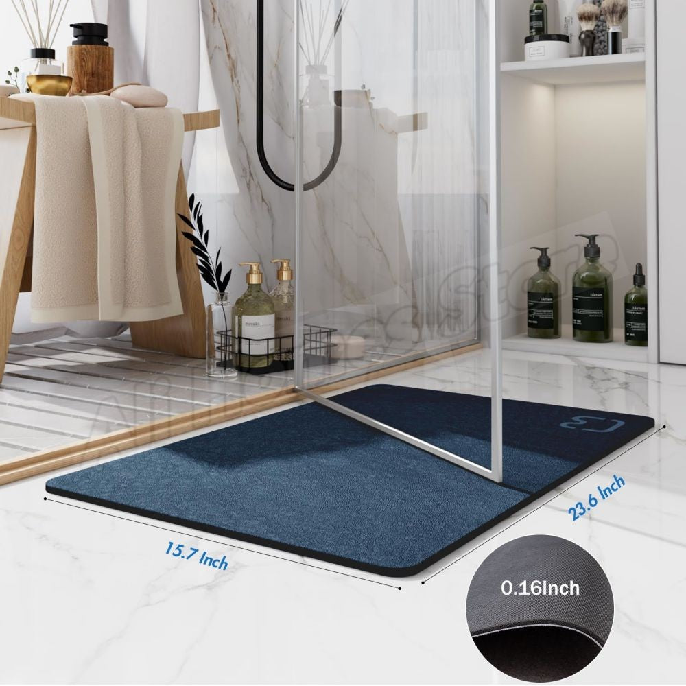 Tapete de Banho de Pedra Diatomácea Tapete de Banho de Terra Diatomácea Super Absorvente Antiderrapante 3,5MM de Espessura Tapete de Banho para Chão de Banheira