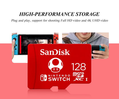 Cartão micro sd SanDisk original 128 GB 256 GB 512 GB 1 TB U3 microSDXC Cartão de Expansão de Memória para Nintendo Switch Até 100 MB/s