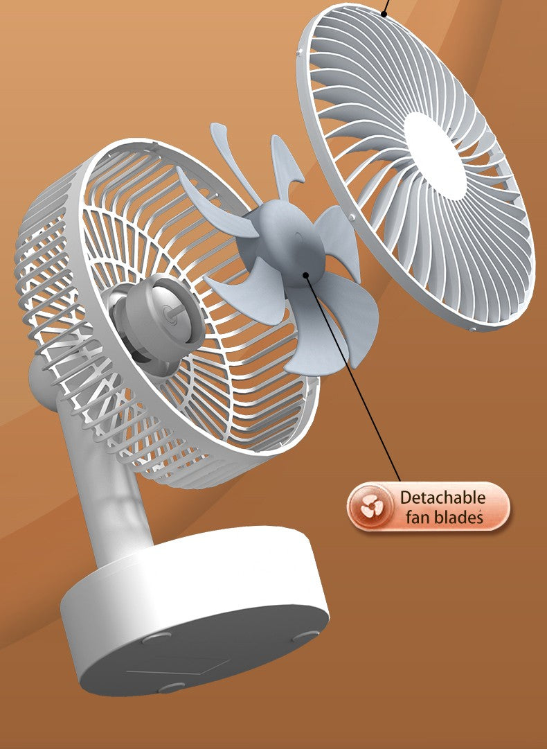 Mini Oscillating Fan, Portable Battery-Operated Table Fan with 4 Speed Levels, 6-inch Desk fan with Timer