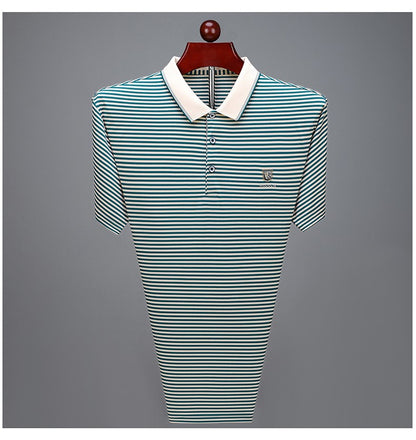 Quality breathable cotton short sleeve men's POLO shirt 2024 summer fashionable shiny diamond inlaid design top soft T-shirt