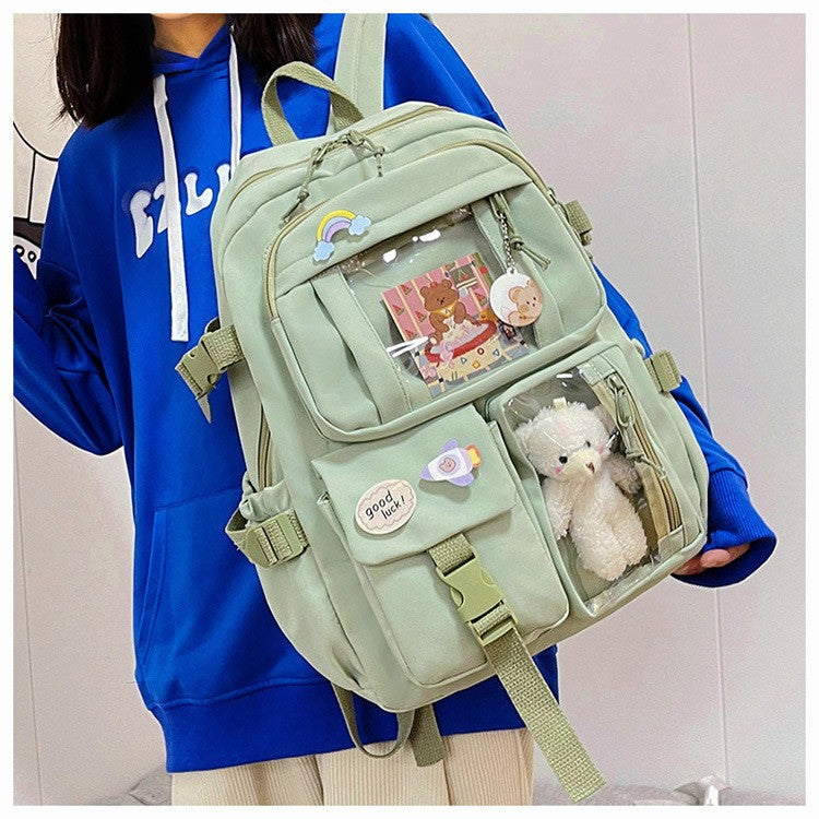 Mochila Feminina Fofa Desenho Animado Moda Adolescente Estudante Mochila Escolar Adorável Bolsa Feminina Mochila Escolar Versátil para Meninas