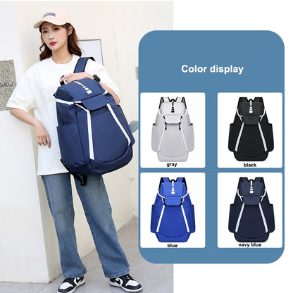 Mochila de basquete de grande capacidade com logotipo personalizado, bolsa de treinamento multifuncional para atividades ao ar livre com número impresso, bolsa esportiva de basquete e futebol