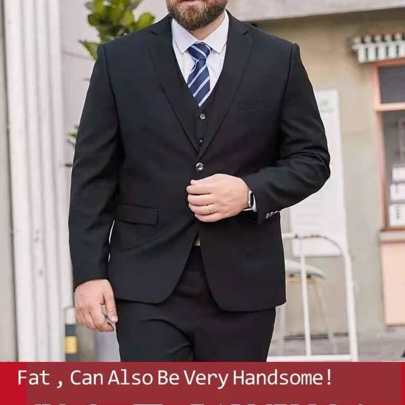 9XL Men's Korean Suit Male Jacket Dad's Business Suit For Middle-aged Formal Dress Fattened Blazer Coat Men Nightclub Black Navy