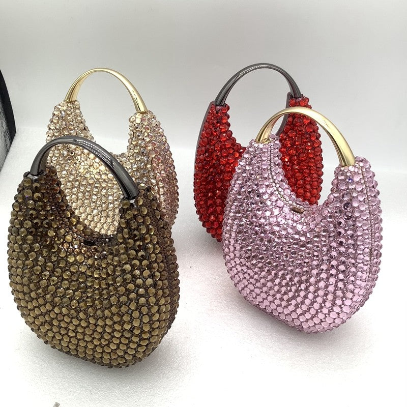 Lady Crystal Clutches Diamonds Chain Evening Bag Wedding Party Rhinestones Clutch Bag Purse Evening Bags Female Bridal Handbags