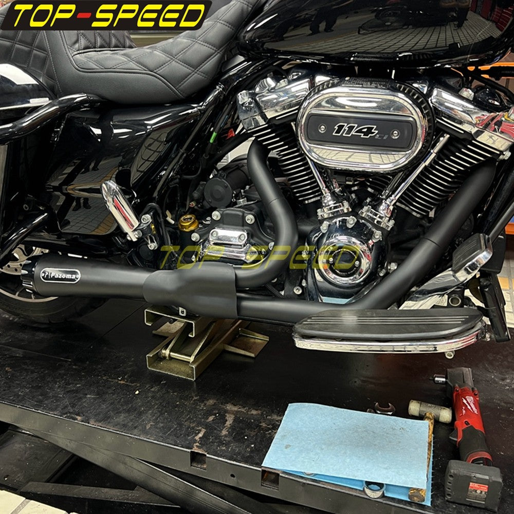 For Harley CVO Street Glide FLHXSE 2017-2025 CVO Road Glide ST FLTRXSTSE 2024-2025 2-Into-1 Exhaust Motorcycle Touring Mufflers