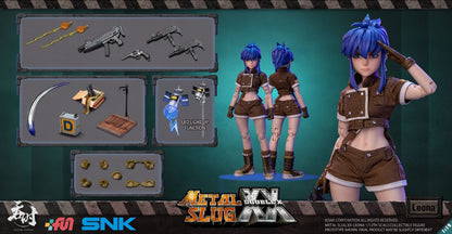 Em Estoque TUNSHI TS-012 1/12 Metal Slug LEONA Heidern Cabeça Dupla Conjunto Completo 6 Polegadas Boneco Articulado Modelo de Brinquedo