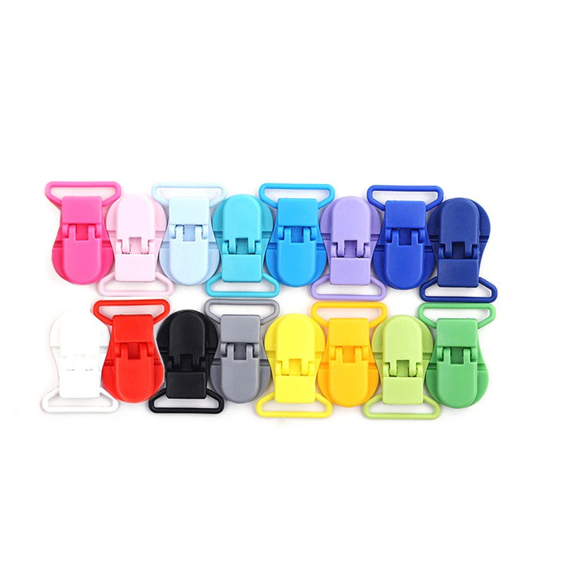 30/50/100pcs 1" 25mm Hot D Shape Plastic Baby Pacifier Clips Dummy Chain Holder Suspender Clips Clamp With Gripping Teeth