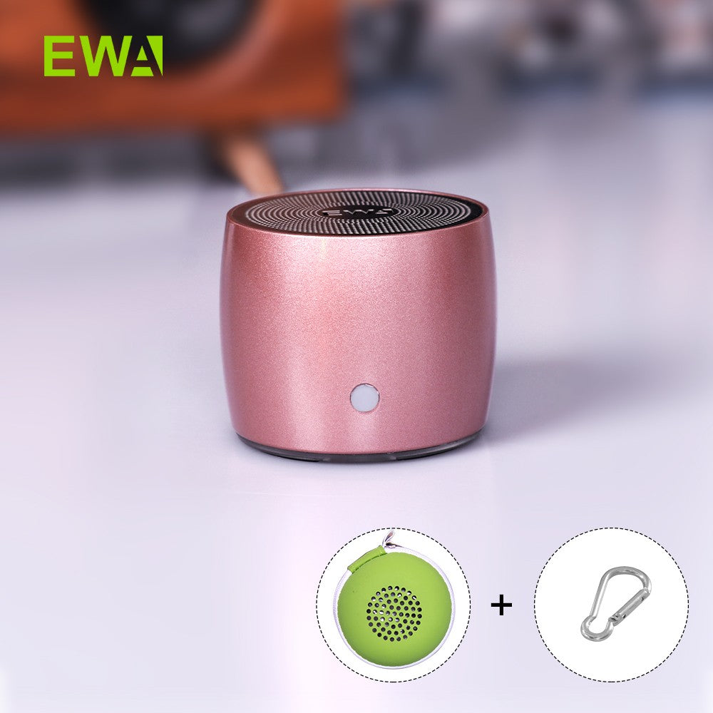 Caixa de som Bluetooth EWA A103 Mini com grave alemão para ambiente externo/interno, acampamento/bicicleta/viagem, caixa de metal, som alto