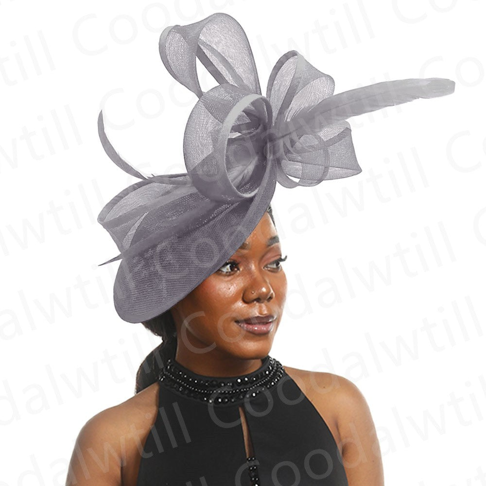 Noiva Casamento Malha Fascinators Chapéu Igreja Senhoras Mulheres Derby Chapéu Grande Fascinator Festa Evento Enfeite de Cabeça Noiva Casamento Pillbox Cap