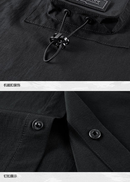 Tactical Function Style Multi-pocket Patchwork Design Sense Cargo Shirts Mens Clothing Y2K High Street Long Sleeve Techwear Tops