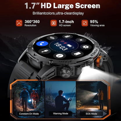 2025 Novo Smartwatch Militar T-Rex 3 Ultra Bateria de 1000mAh 5ATM À Prova D'água Lanterna Monitor Cardíaco Rastreador Esportivo Smartwatch Masculino