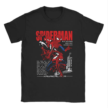 Vintage Spider-Man Comic Retro Comic Men Print T Shirts Merch Spiderman Loose Tees for Men Women Cotton Harajuku Y2k T-shirts