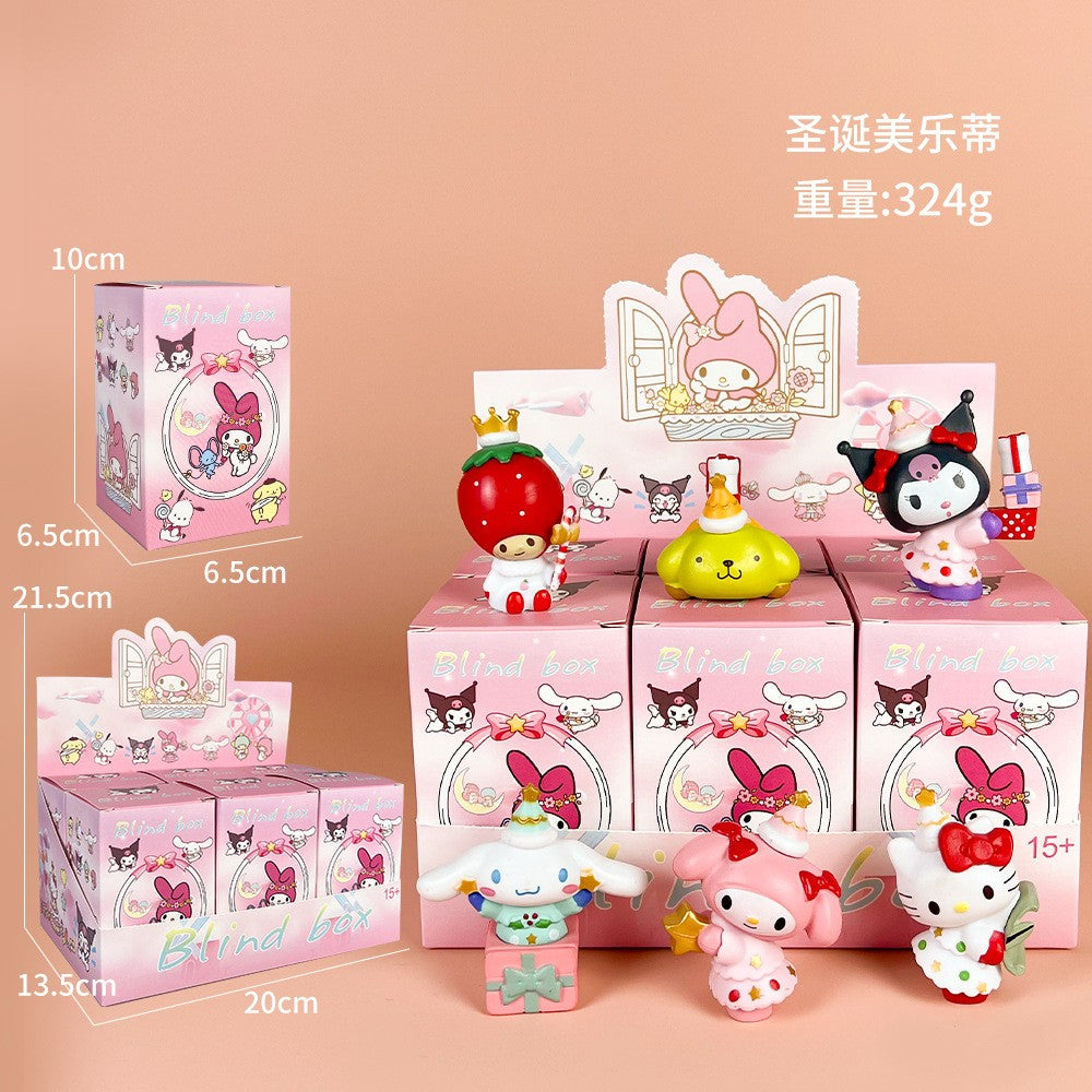 Sanrio Nova Série Flor de Rima Blind Box Kawaii Kuromi Pochacco Cinnamoroll Melody Caixa Surpresa Boneca Sacola Surpresa Decoração Brinquedo Presente