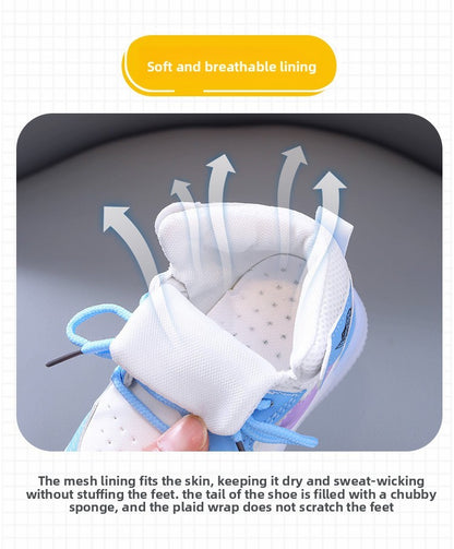 Children Shoe Spring and Autumn Boys Girls Lighted Sneakers Glowing Shoe Soft Soled Breathable Casual Infant Toddler Shoes