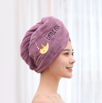 Cute Cat Hair Cap Microfiber Hair Towel Long Hair Quick Dry Hat Bath Towel Strong Water Absorbent Women Wrap Wiping Hair Towel
