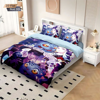 3pcsK-Pop Demon Hunters Printed Chipless Bedding, Multi Sized Bedding, Dormitory duvet Cover, Soft Machine Washable Decoration
