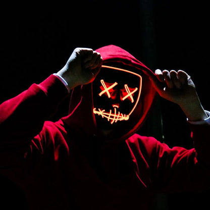 Wireless Purge Luminous LED Mask Adult Full Face Headgear Costumes Cosplay Mask Carnival Horror Masquerade Glow In The Dark