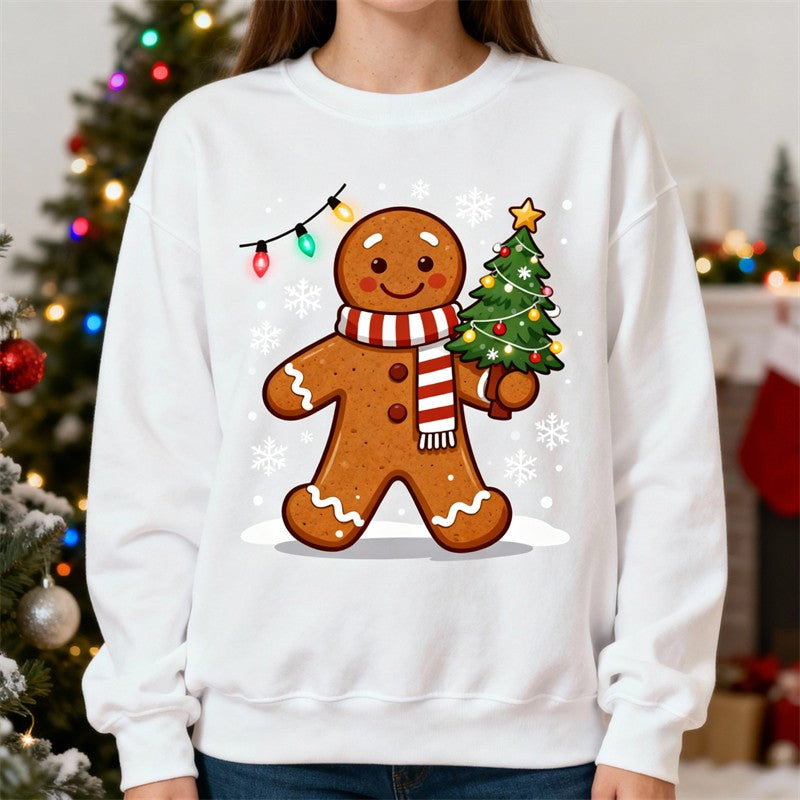 2026 New Gingerbread Man Graphic Ugly Christmas Sweater Fashion Long Sleeve 3D Printed Xmas Sweatshirts Casual Holiday Pullovers