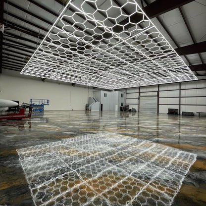 Garage Hexagon LED Light 50000H 6500K Ultra Bright for Home Gym Barbershop Car Detailing Bar Basement Workshop Ceiling Lighting