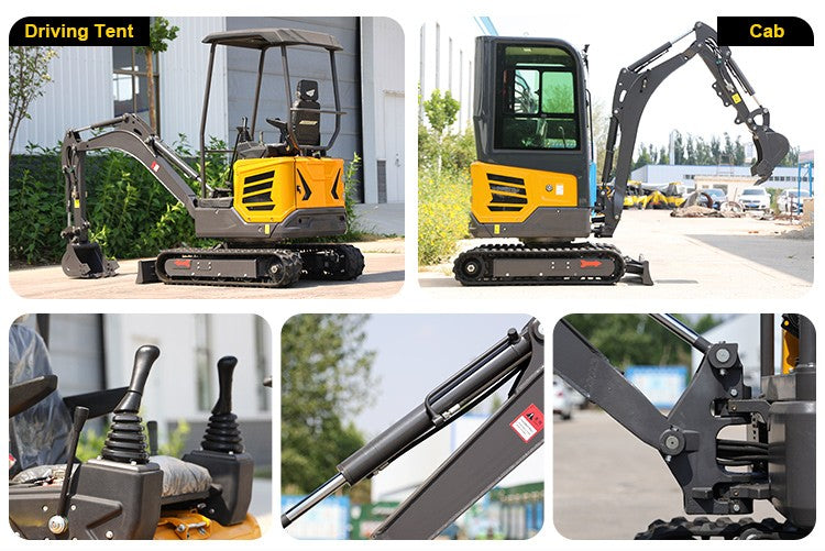 Mini Escavadeira 1 Ton Motor Kubota EURO 5 China Barato 2 Ton Escavadeira de Esteira 1.8 Ton para uso doméstico Escavadeira agrícola de 3 Ton para venda personalizada