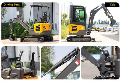 Mini Escavadeira 1 Ton Motor Kubota EURO 5 China Barato 2 Ton Escavadeira de Esteira 1.8 Ton para uso doméstico Escavadeira agrícola de 3 Ton para venda personalizada